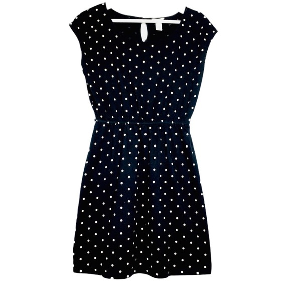I Love H81 Black Casual Polka Dotted Summer Elastic Waist Stretchy Dress… - Picture 2 of 7